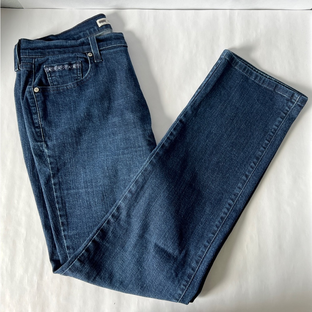 Levi's 505 Jeans Size 14 32x32 Mid Rise Straight Leg Denim Dark Blue